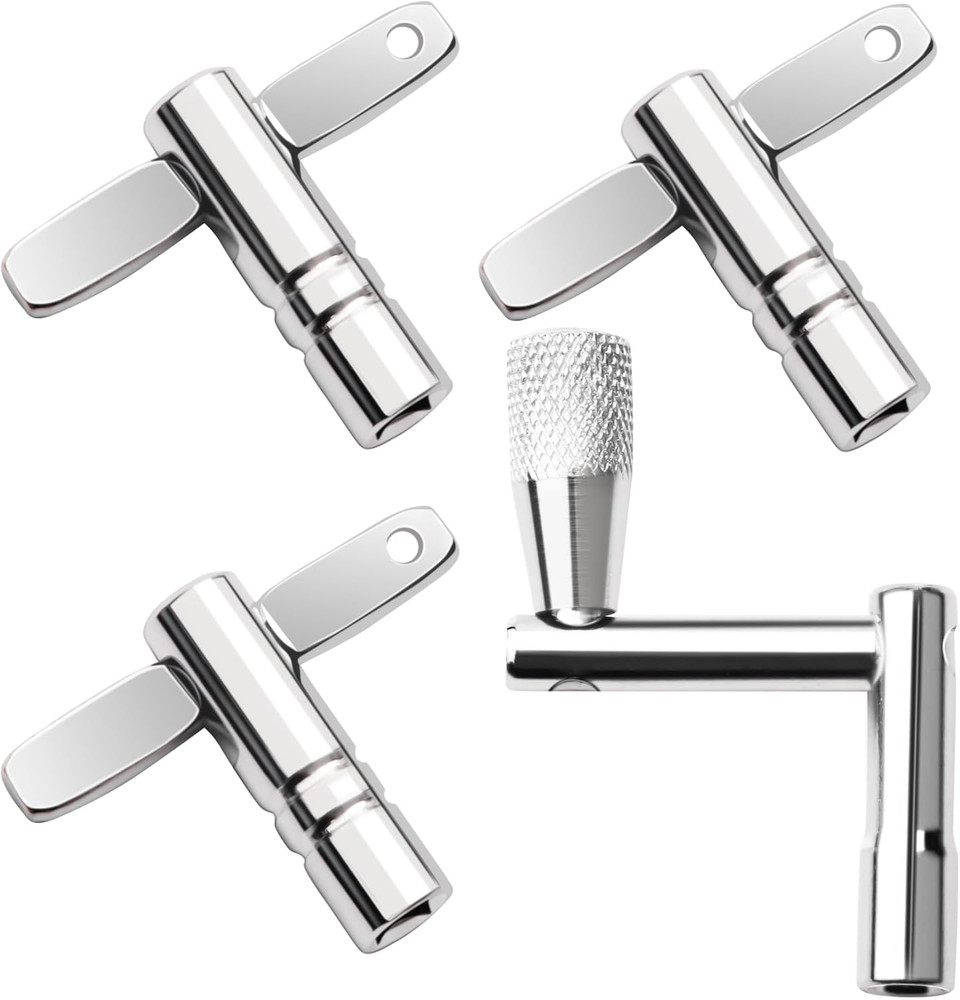 Universal Drum Tuning Tool Set - 4 Pack with Speed Key and Multi-Tool Keychain