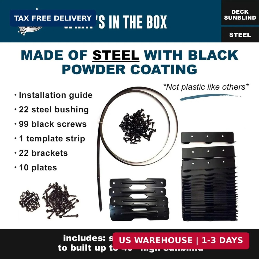 Pylex Deck Sunblind System 11060, Louvers Bracket Shutter Hardware Kit, Up to...