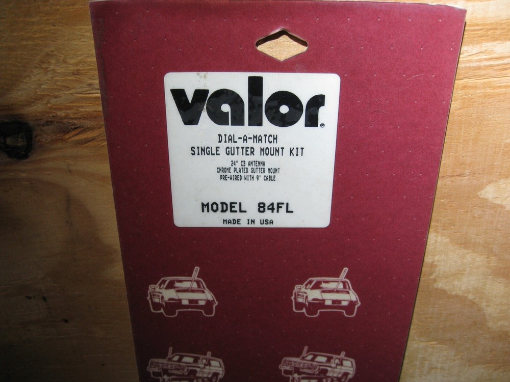 Valor 84FL 24" Dial-A-Match Gutter Mount Chrome Plated CB antenna w 9' Cable