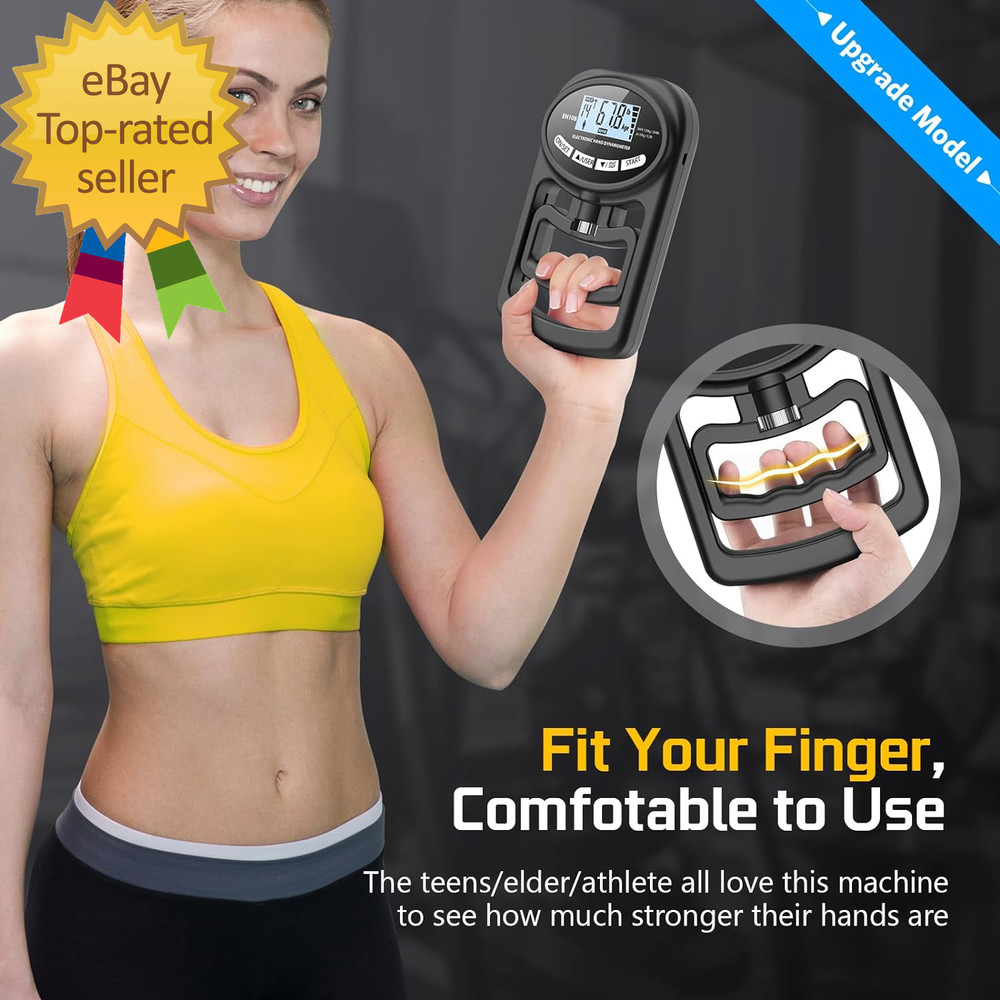 Hand Grip Strength Tester Trainer - Electronic Hand Dynamometer Forearm Grip