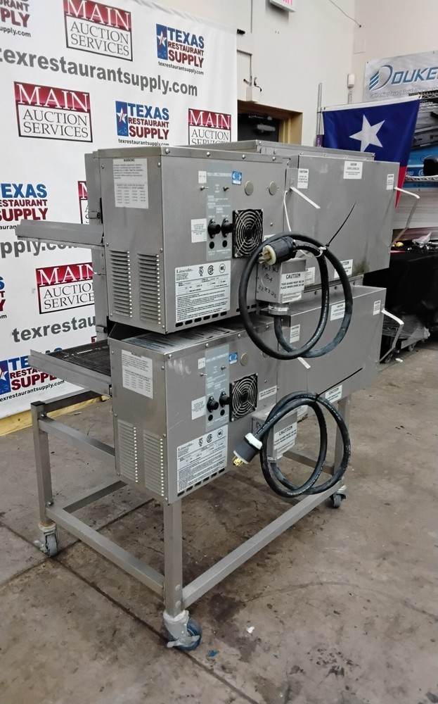 Lincoln Electric Double Stack Conveyor Pizza Oven on Stand