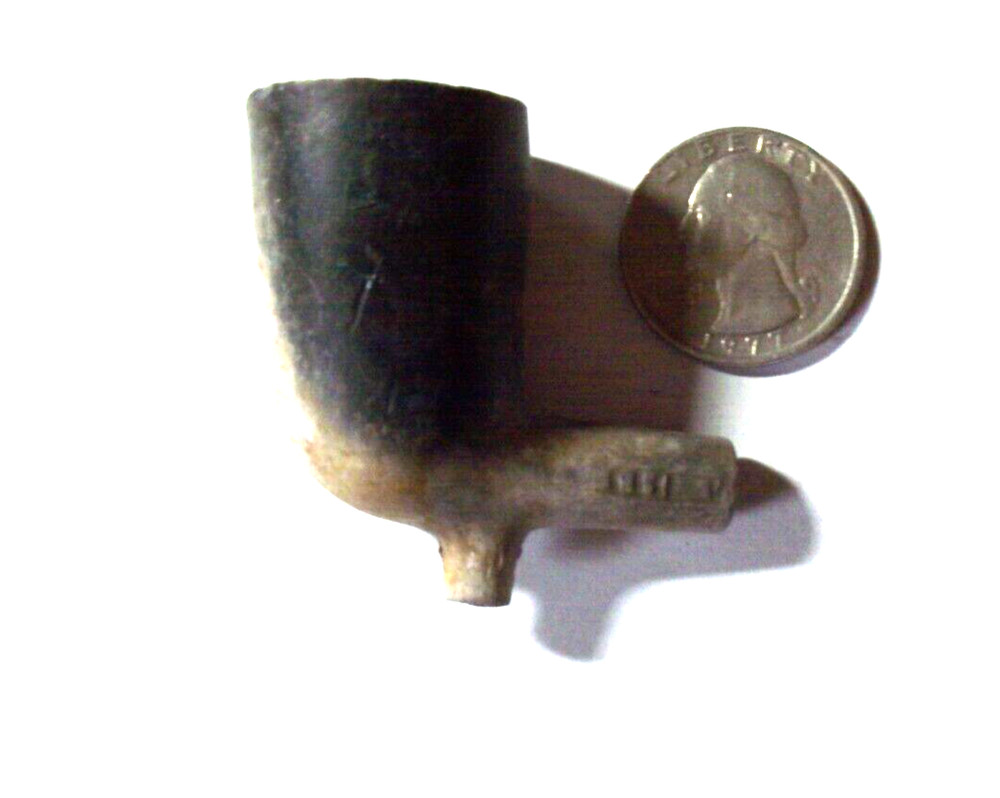 RARE GRAYWARE PIPE BOWL WITH SOME STEM