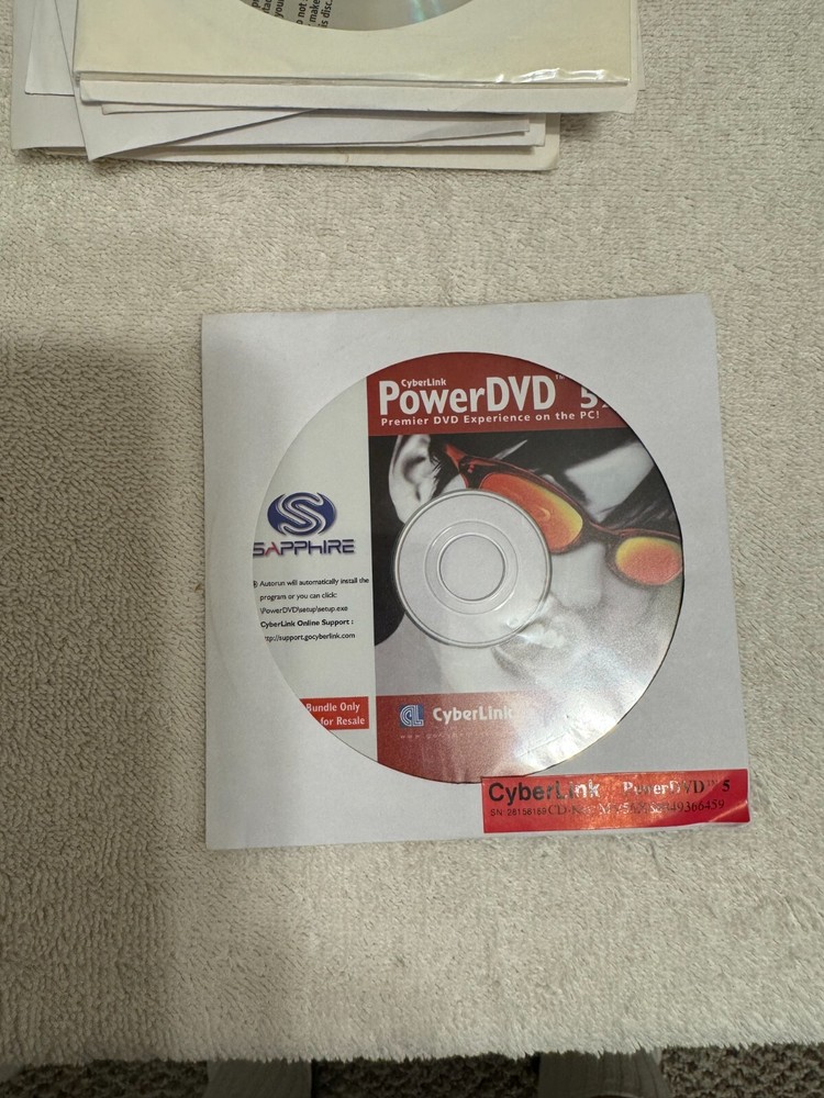 Cyberlink PowerDVD 5 XP CD-ROM for Windows PC XP / 98se / 2000 + CD Key