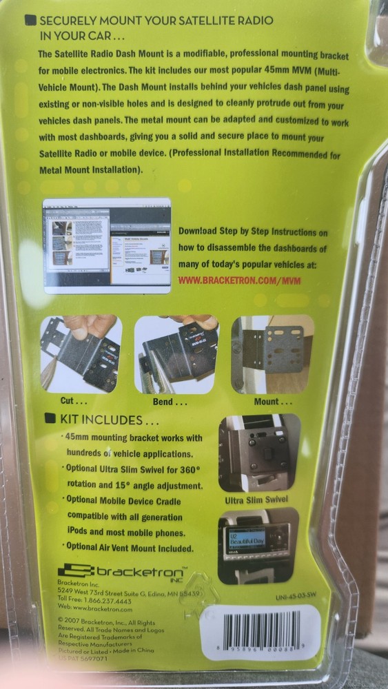 Bracketron Satellite Radio/Cell Phone Mount