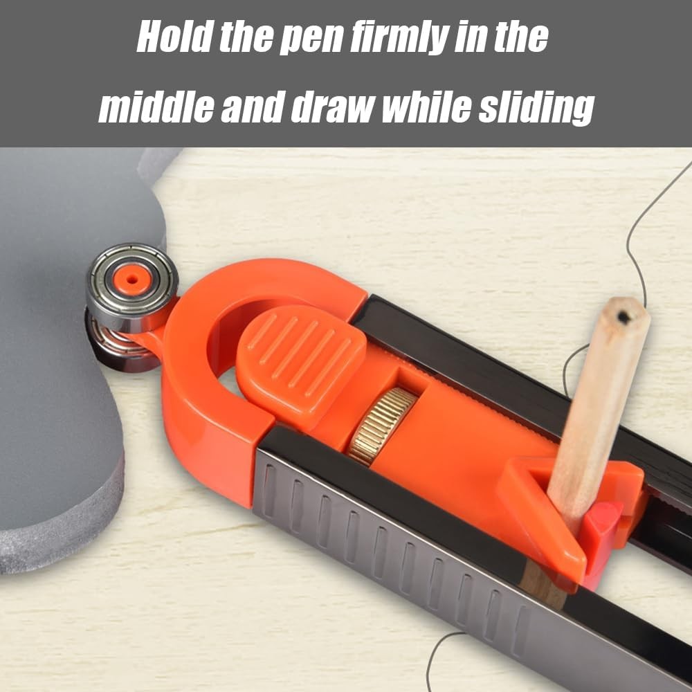 QPINGH Contour Scribe Tool with 2 Pencils Lock Woodworking Measuring Tool