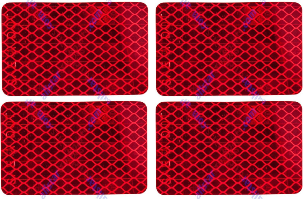 Amber/Red 2X3 Rectangle High Visibility Reflective Stick-On Prism Reflector DOT-