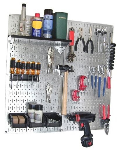30-WGL-200GVB Galvanized Steel Pegboard Tool Organizer Galv/Black
