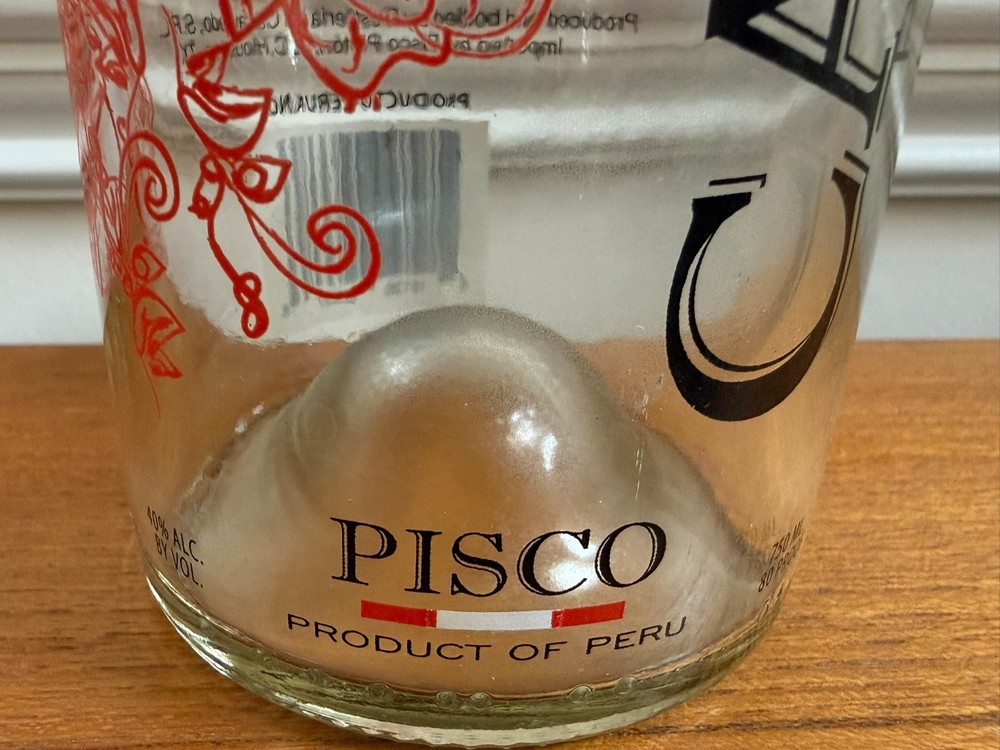 Pisco, Caravedo, Puro Quebranta 750 ml empty bottle