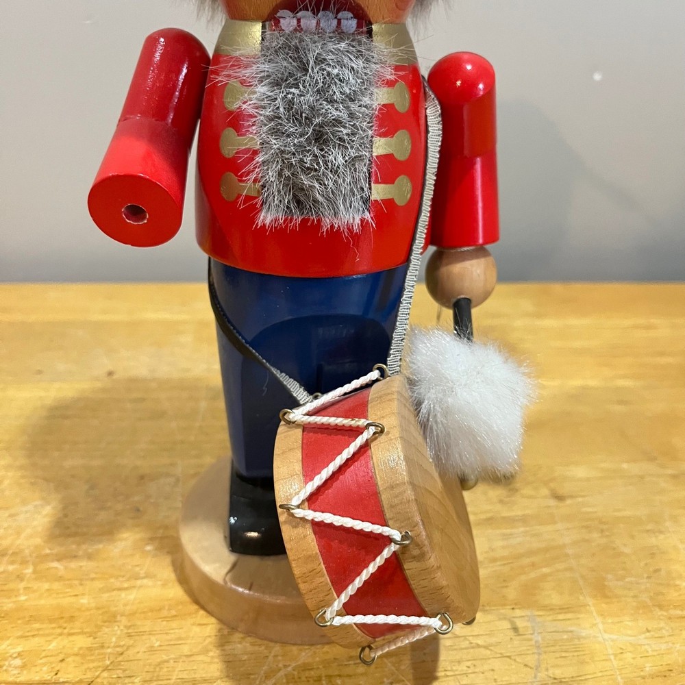 Steinbach Nutcracker Drummer Soldier Handmade Germany Vtg Red Wood Missing Hand