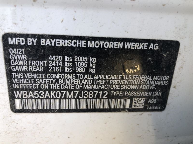 2020 2021 BMW 228i Front Facing Windshield Mounted Camera 816711