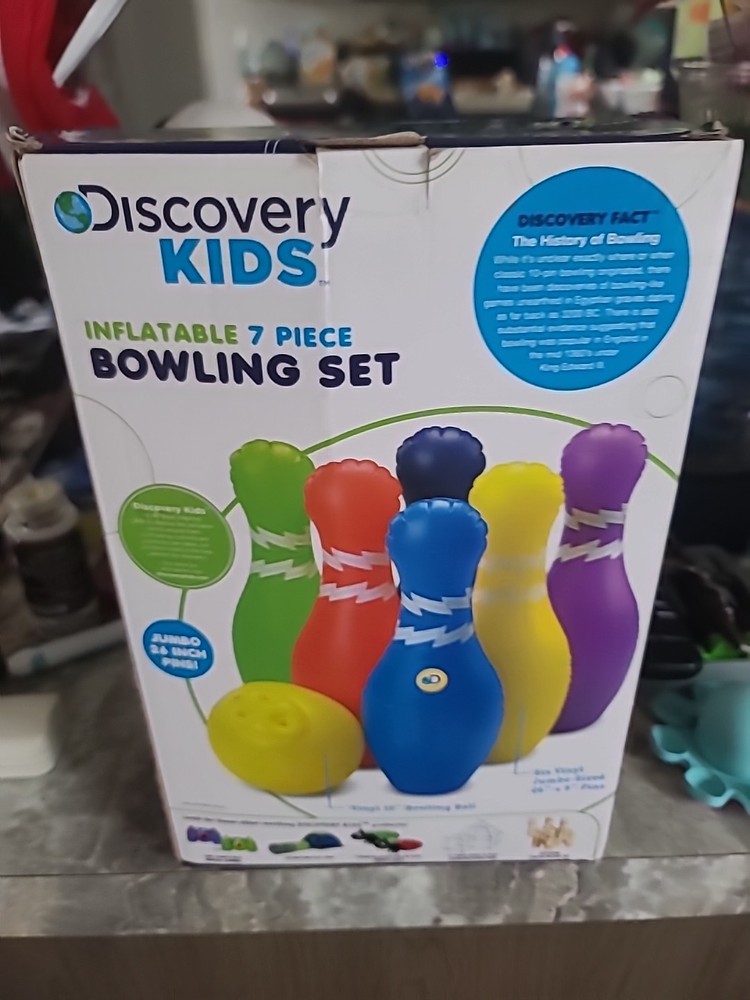 Discovery Kids Inflatable 7 Piece Bowling Set***26" Pins!!