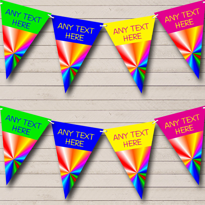 Bright Rainbow Colours Personalised Childrens Party Bunting