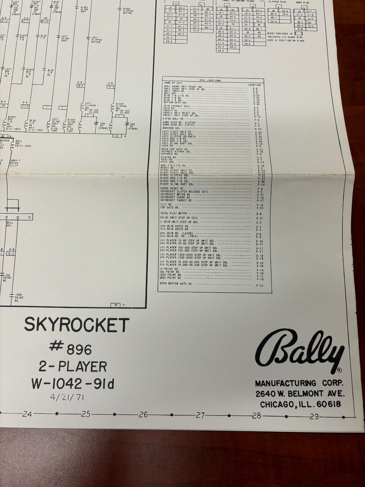 ORIGINAL-BALLY-SKYROCKET-PINBALL-SCHEMATICS