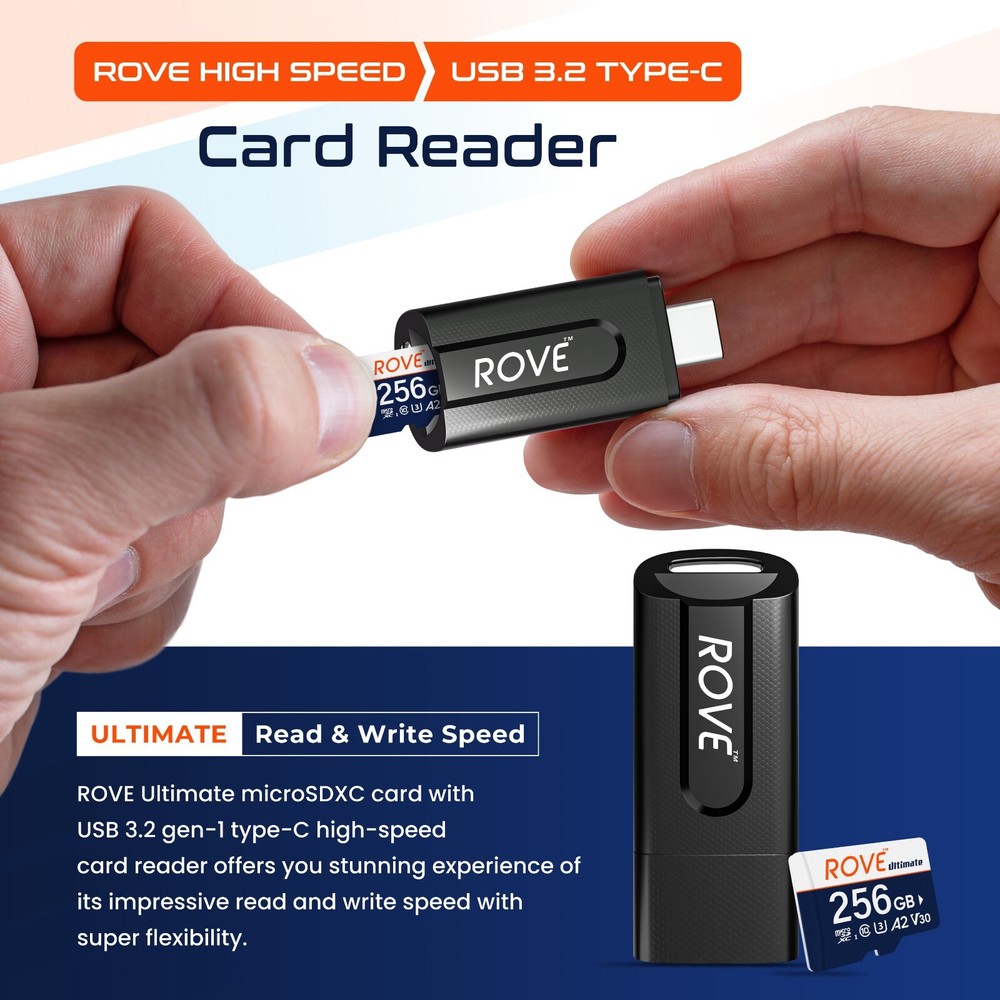 2022 NEW Rove Ultimate High Speed Micro SDXC Memory Card with Type-C 3.1 Reader