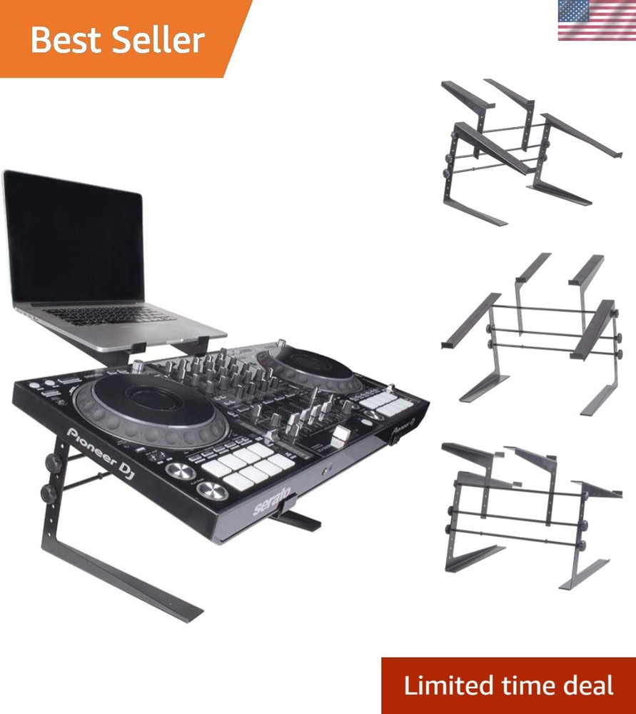 Covina Portable Dual DJ Controller Stand; Adjustable and Durable DJ Stand for...