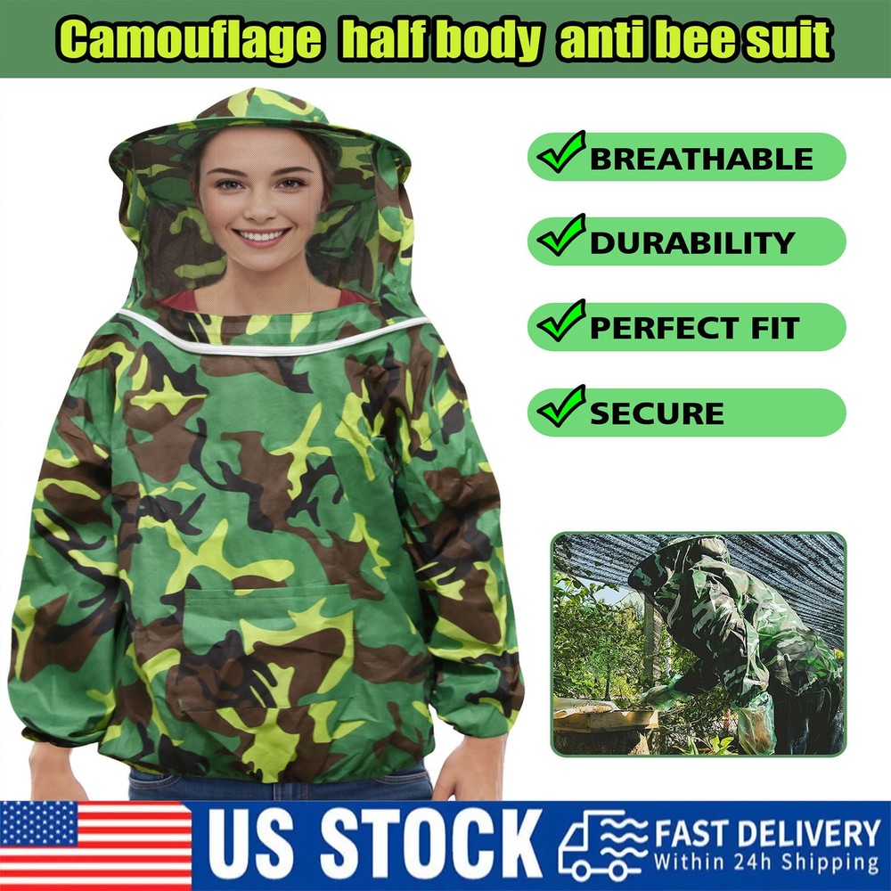 Professional Thicken Beekeeping Protective Jacket Bee Suit Smock Beekeeper new