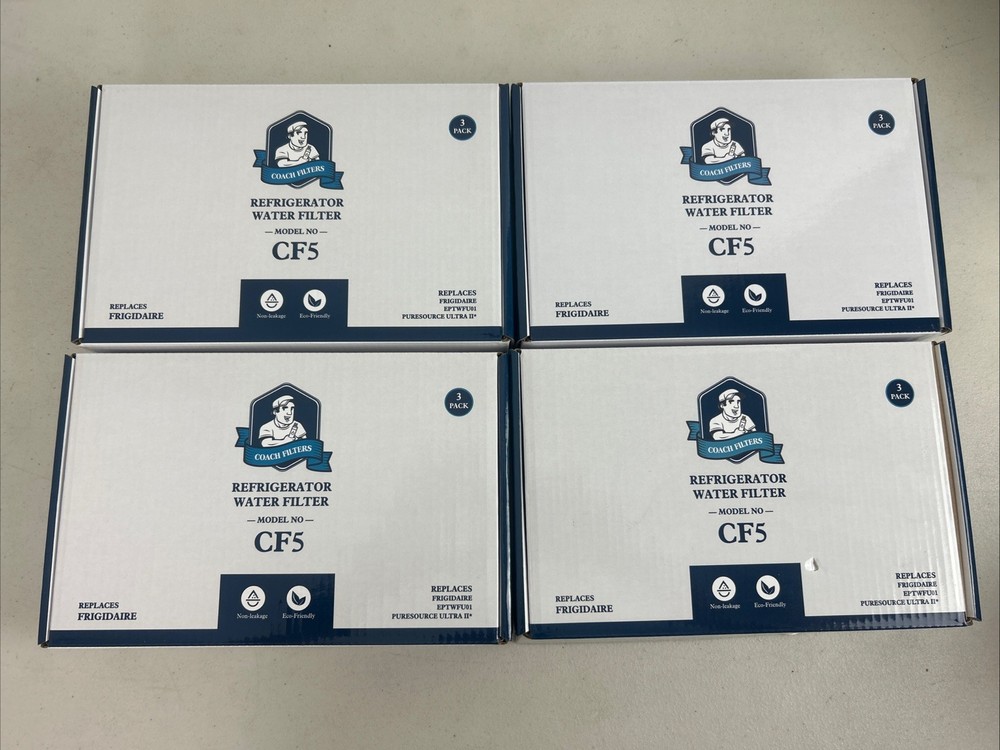 12 Pack Coach CF5 Refrigerator Water Filter Replaces EPTWFUO1 ULTRA-l l Sealed