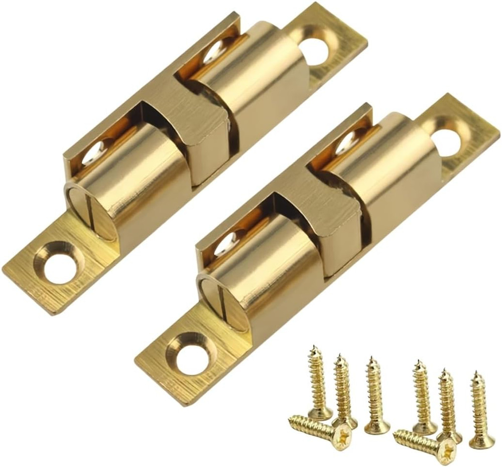 Double Ball Tension Roller Catch Latch, 2"/ 70Mm Solid Brass Hardware Fitting wi