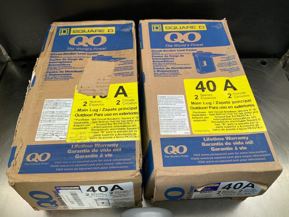 (2) Square D 80437 Outdoor Load Center 40a