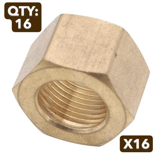 NOS 16-pack lot Anderson Metals 1/2" Brass Compression Nut 30061-08