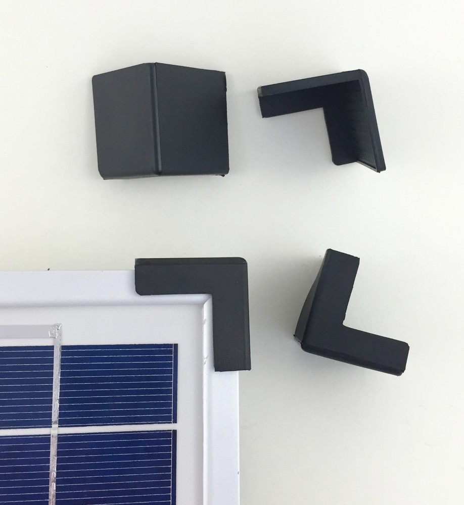SOLAR PANEL RUBBER CORNER PROTECTORS, 4 PACK - SOFT RUBBER - NOT HARD PLASTIC !