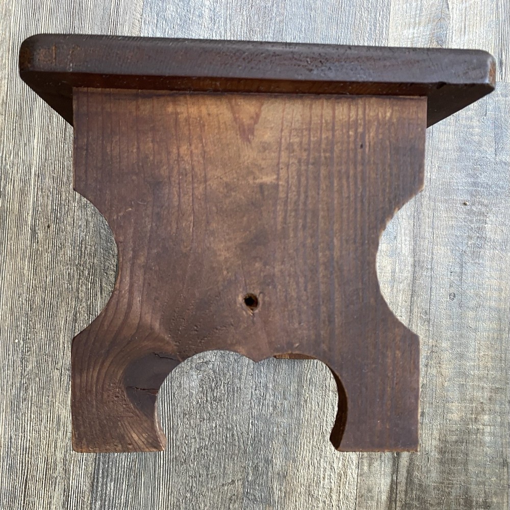 Vtg Solid Wood Footstool 8 1/2” X 11”