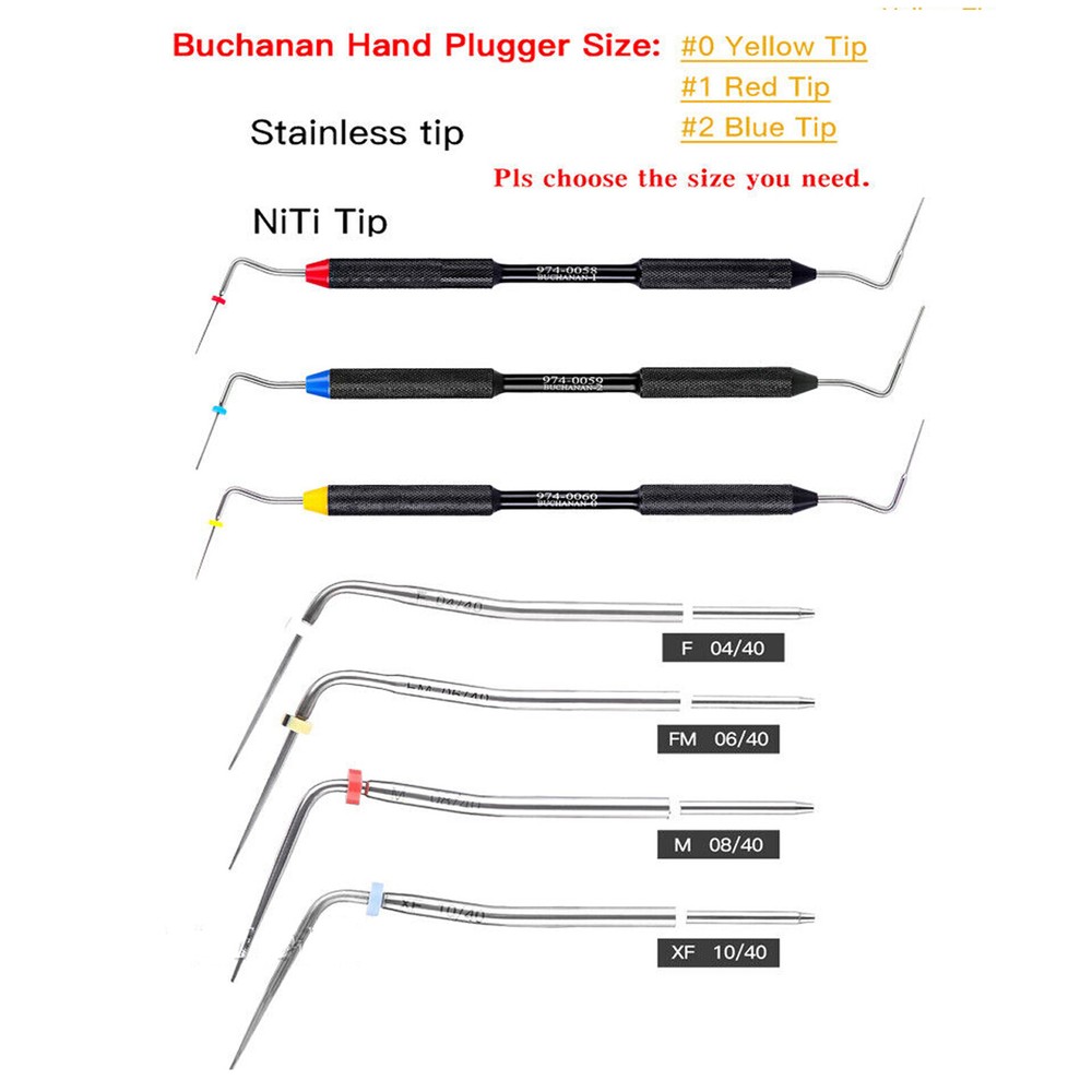 Dental Gutta Percha Pen Heated Tips Pluggers Needles For Obturation Endo System