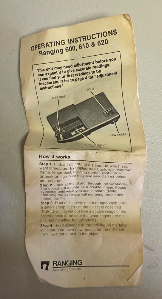 Vintage Ranging 600 Optical Tapemeasure