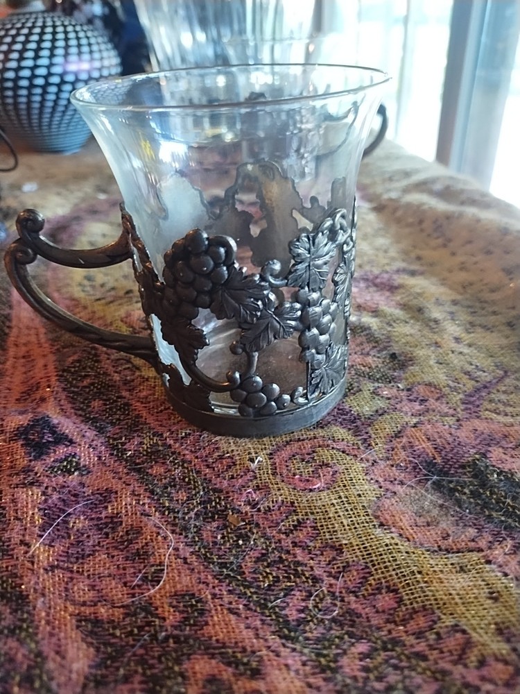 vintage silverplate handled glasses