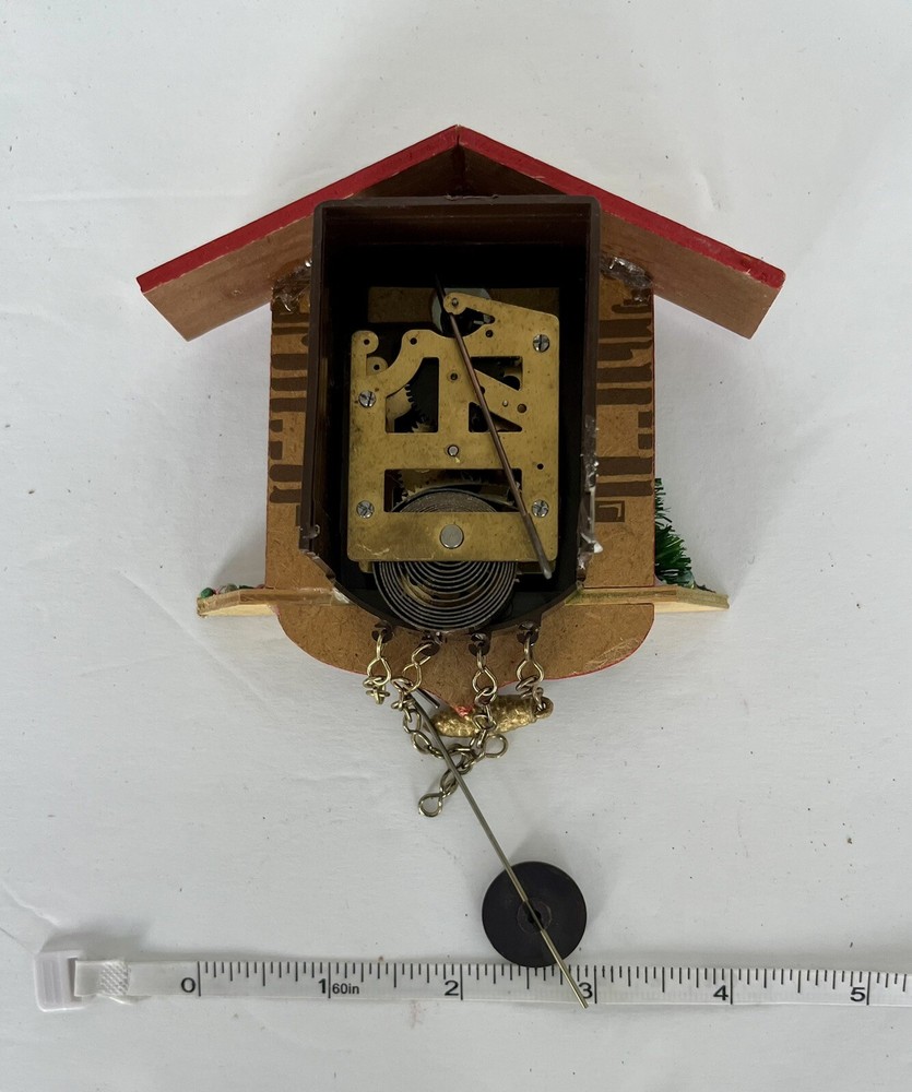 Vintage German Clock with Mushroom and Tree