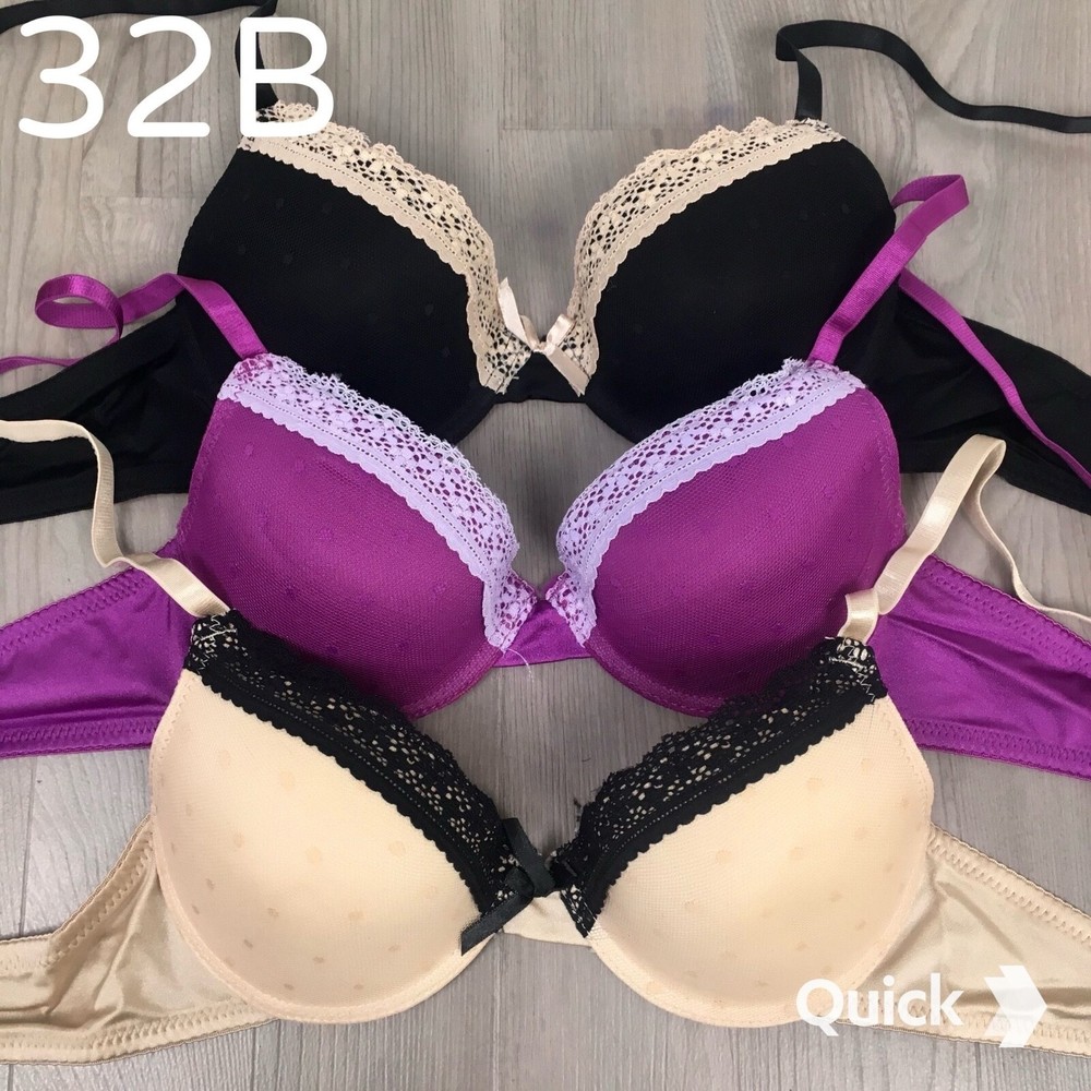 32B - NWT 3 pc Polka Dots Mesh Contour Bras