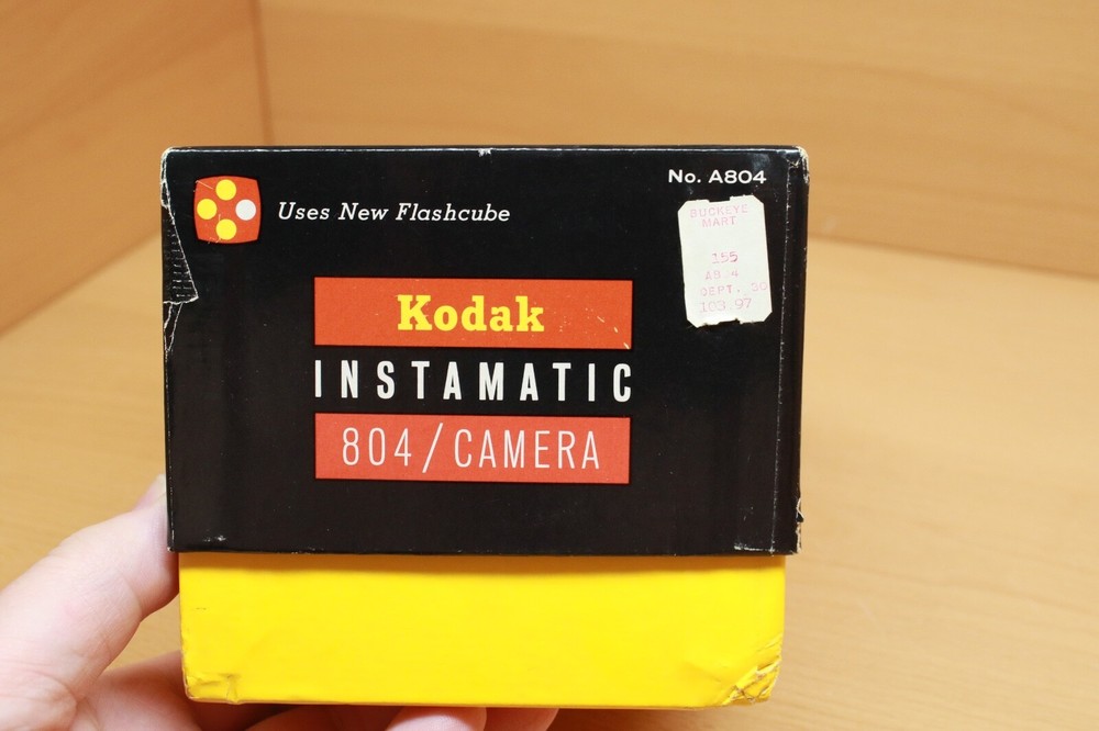 Vintage Kodak Instamatic 804 Camera, Original Hard Shell Case/Strap BOX UNTESTED