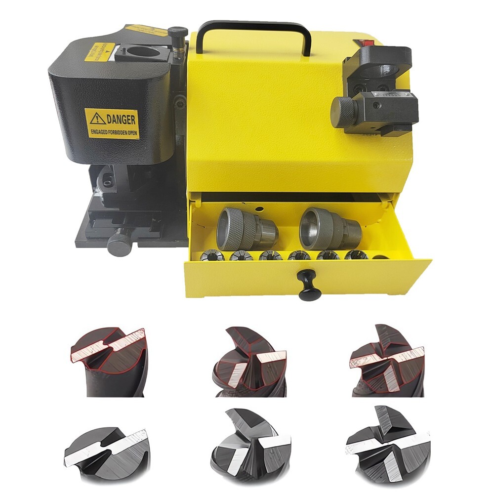 φ4-φ14 End Mill Sharpener Milling Cutter Angle Adjustable 2, 3 , 4 Point Angle
