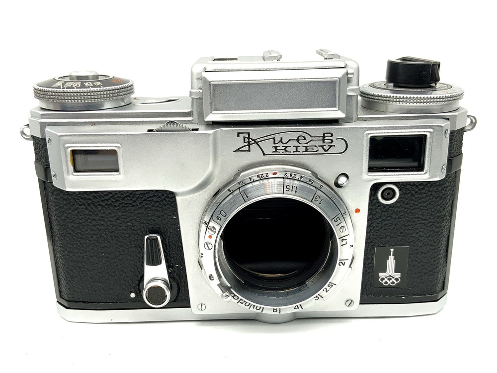 Kiev 4 Measuring Camera With Contax RF Olympia Compact Camera Analog Camera