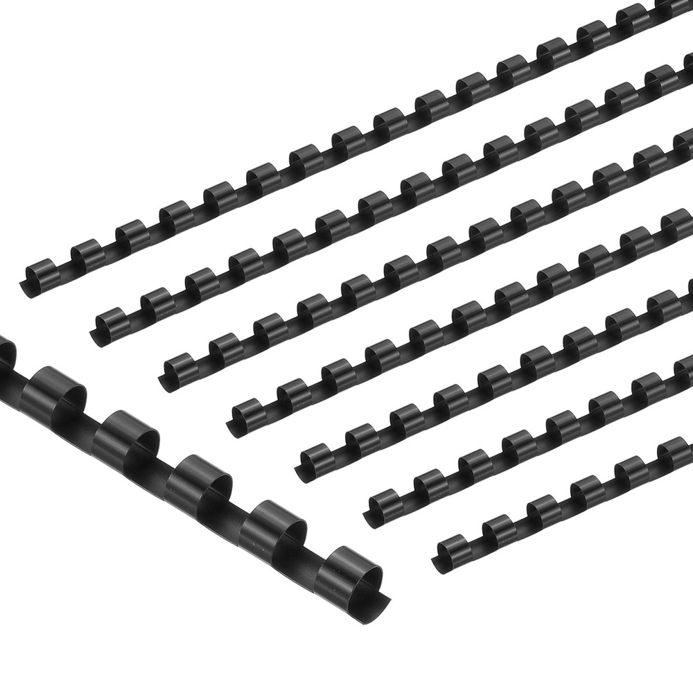200 Pcs 8mm (5/16") Plastic Binding Combs 40 Sheet Capacity 21 Rings, Black