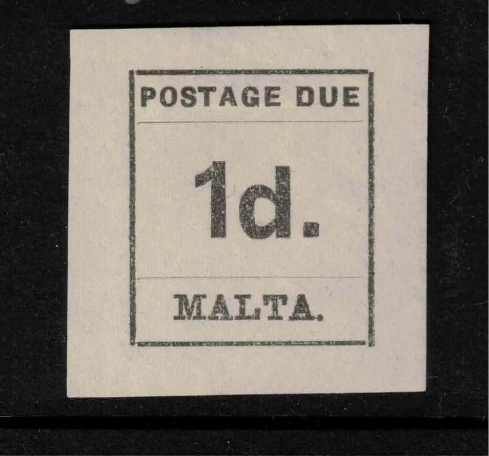 Malta 1925 KGV SG D2 1d Black Postage Due MM Mounted Mint
