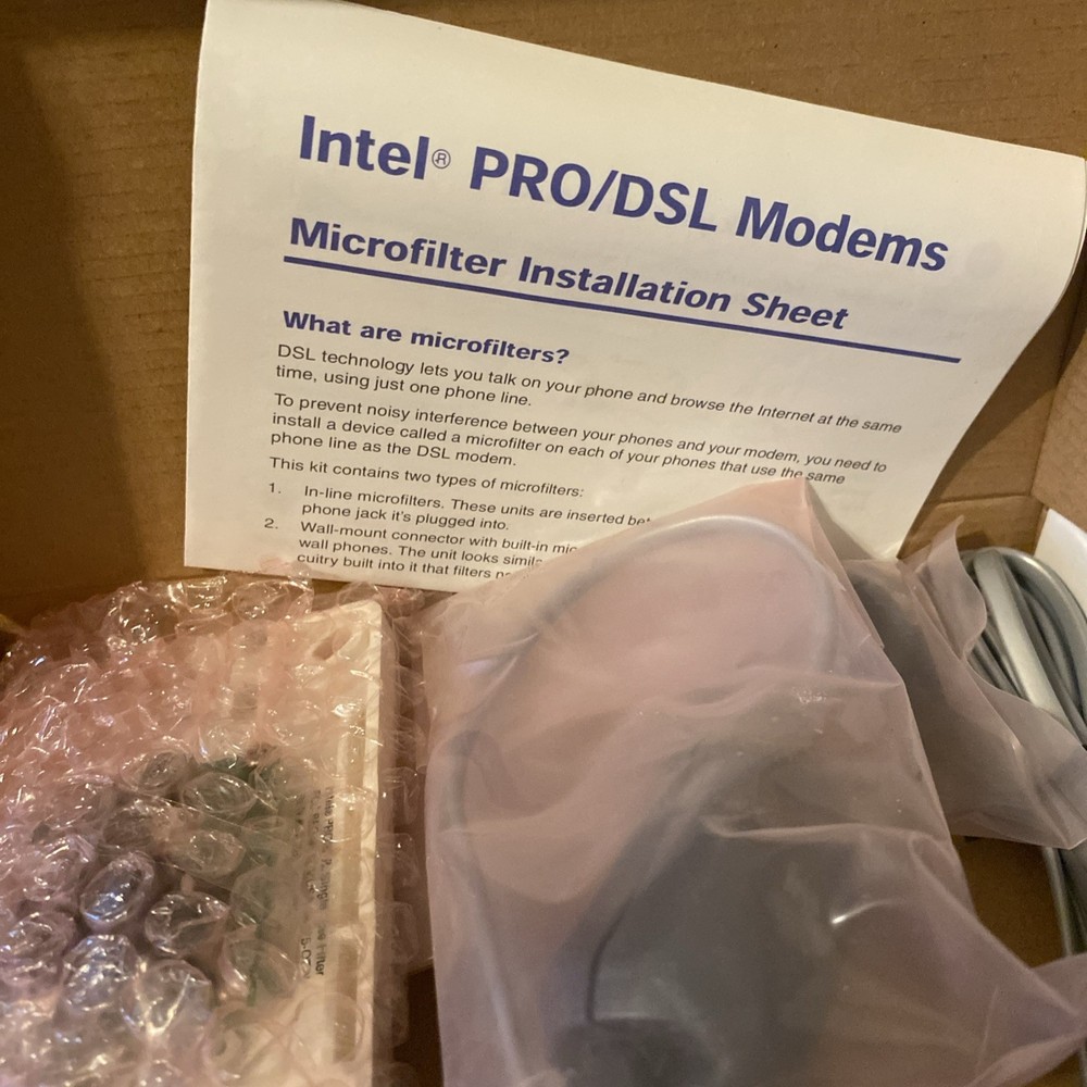 INTEL PRO/DSL 2100 Modem NEW With Switch plate And Disc