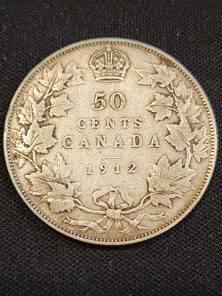 1912 Canada 50 Cents Silver Coin