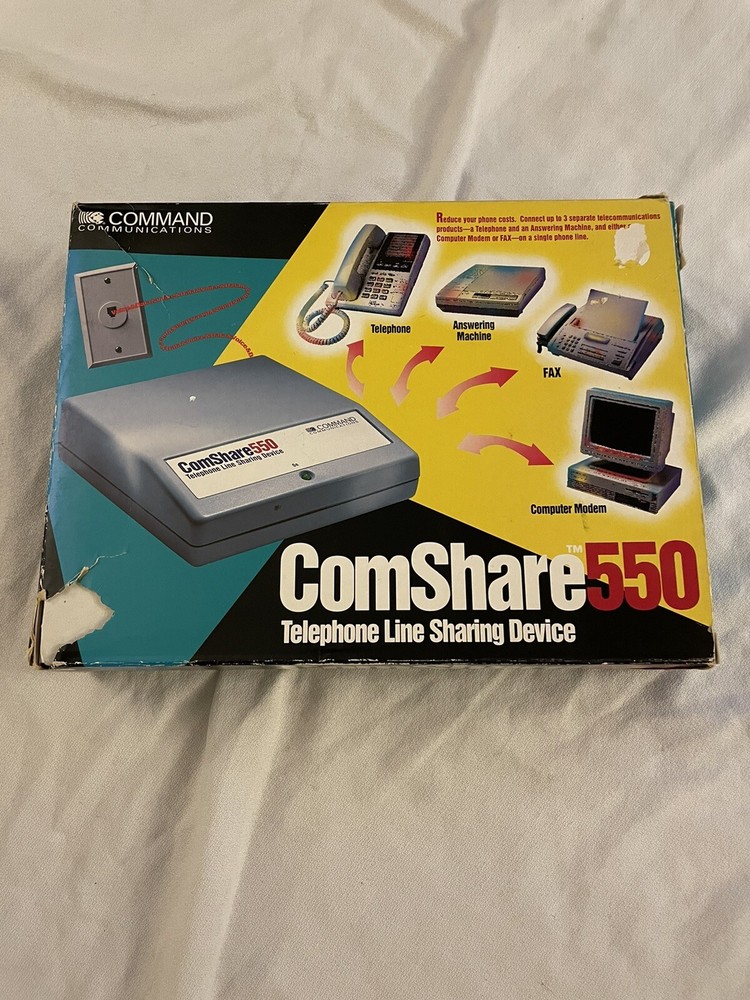 Command Communications Comshare 550 Telephone Line Sharing Device 1993 Vintage