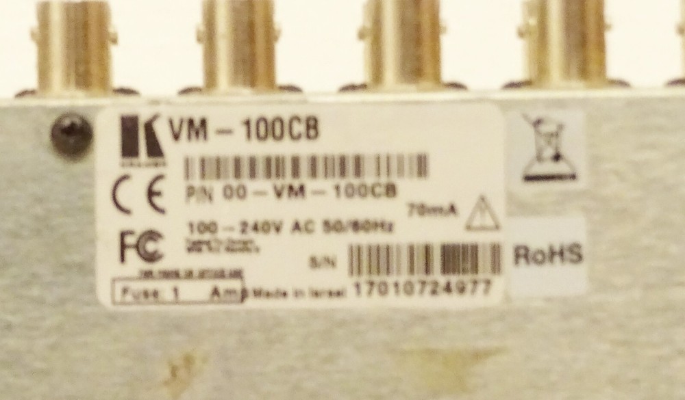 Kramer VM-100CB Rack Mount 1:10 Component Video Distribution Amplifier