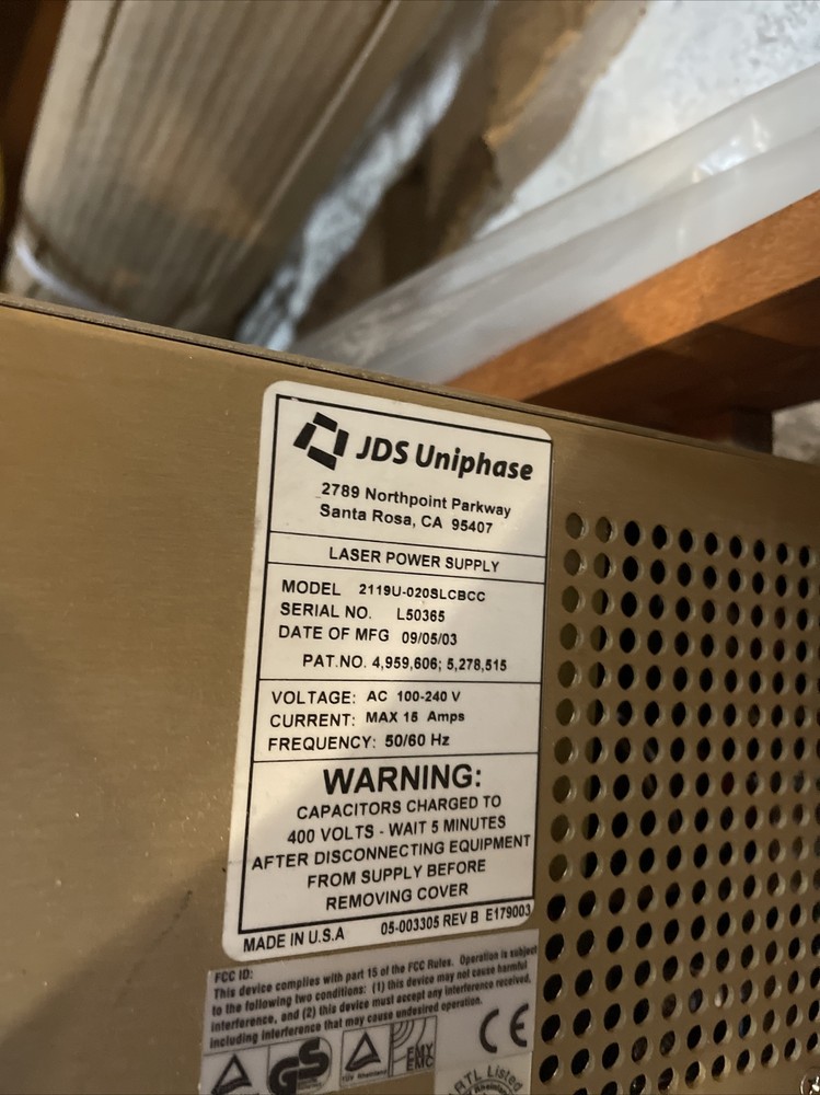 JDS UNIPHASE ARGON LASER 488 MODEL 2211-20SLE