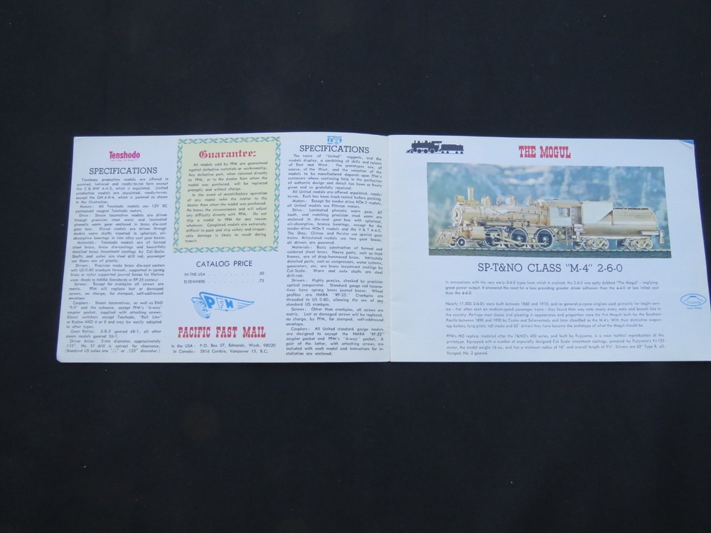 Vintage Pacific Fast Mail Model Trains Catalog 11th Edition 1966