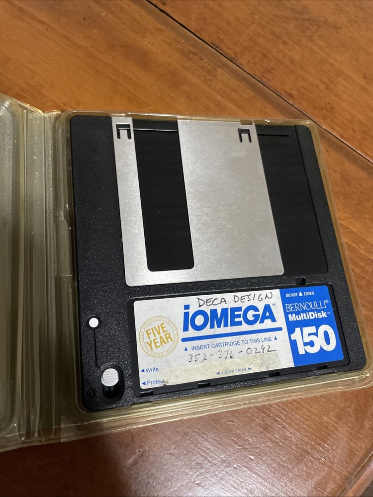 iomega Bernoulli box disk 150mb vintage computer storage diskette 5” 1992