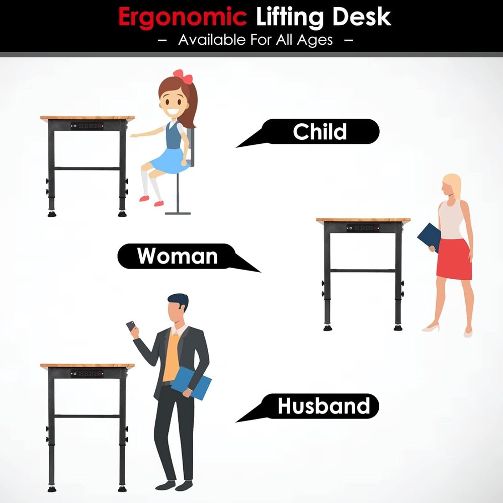 48 "Adjustable Workbench with Power Outlet, Heavy Duty 2000 LBS Load Capacity...