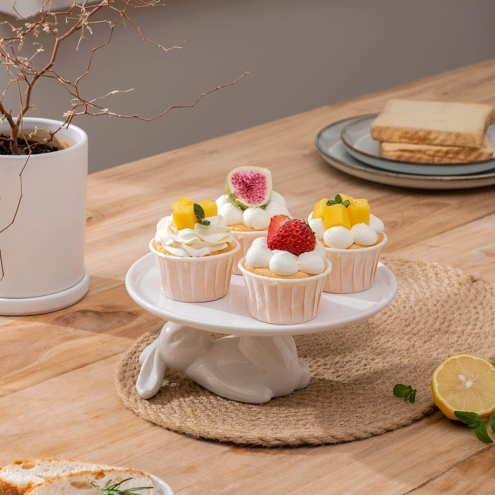 LA JOLIE MUSE Cupcake Stand, Easter Decorations, Ceramic Dessert Plates for E...