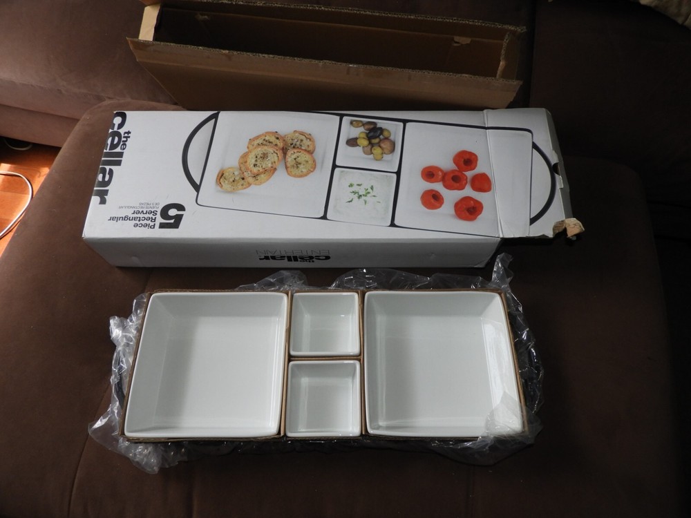The Cellar whitewear 5 peice Server set Open box Never used Macy's