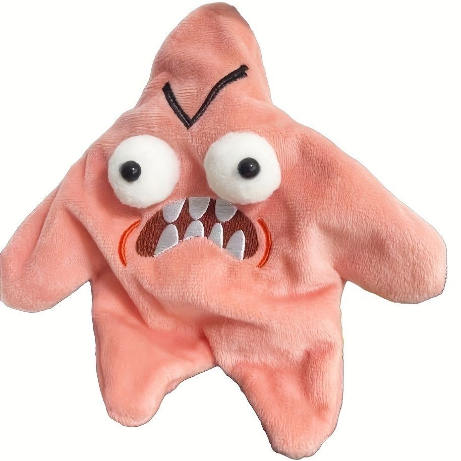 Grumpy Starfish Pink Kicking Plush Backpack Keychain Funny Cute Gift