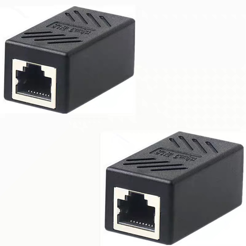 2pcs RJ45 Inline Coupler Cat6/Cat5e Ethernet Network Cable Extender Connector