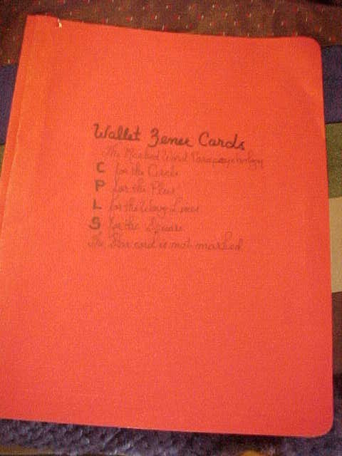 Wallet Zener Cards Magic Booklet