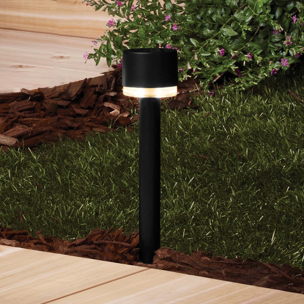 Mainstays Solar LED Column Path Light 6Pk Black 2 Lumen